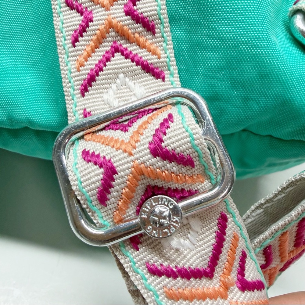 Kipling Ravier City Backpack Aztec Strap Breezy Turquoise - Picture 11 of 12